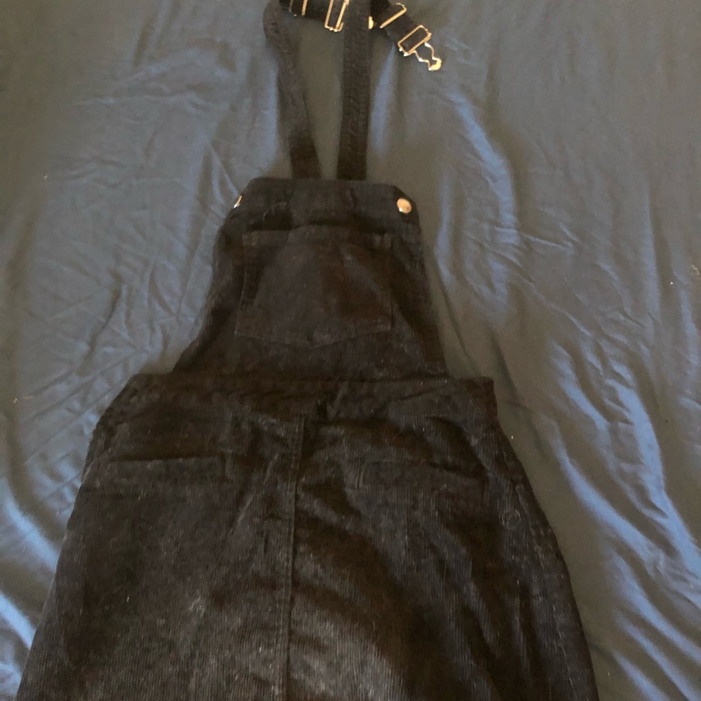 Black velvet overall skirt